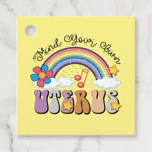 Achten Sie auf Ihren eigenen Uterus Feminist Pro C Geschenkanhänger (Vorderseite)