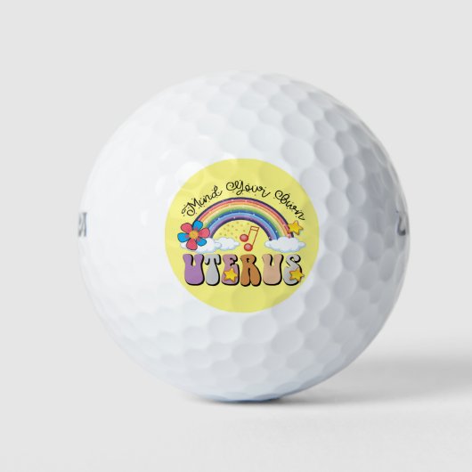 Achten Sie auf Ihren eigenen Uterus Feminist Pro C Golfball (Vorderseite)