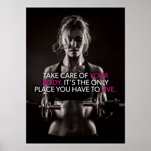 Achten Sie auf Ihren Körper, die Motivation der Fr Poster (Vorne)