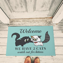 Achten Sie auf Kittens Aquamarin Funny Cat Doormat Fußmatte