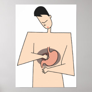 Achten Sie auf Magenprobleme. Poster