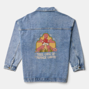 Achten Sie auf Mutter Erde Hippy Mushroom Jeansjacke