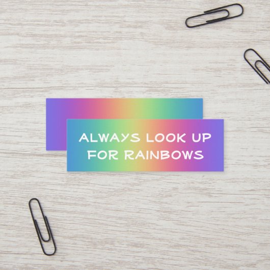 Achten Sie immer auf Rainbows Mini Business Cards Mini Visitenkarte (Vorderseite/Rückseite Beispiel)