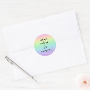 Achten Sie immer auf Regenbogen-Aufkleber Runder Aufkleber