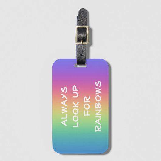 Achten Sie immer auf Regenbogen Gepäckanhänger (Vorderseite Vertikal)