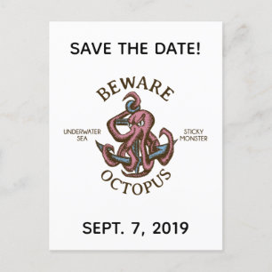 Achten Sie Save the Date auf Oktopus Nautical Crea Einladungspostkarte