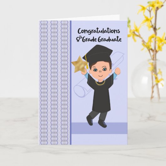 Achter Abschluss für Junge mit Star Karte (Gelbe Blume)