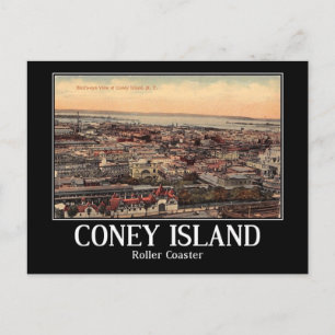 Achterbahn, Coney Island, New York, Vintage Postkarte