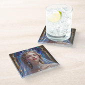 Achterbahn Glasuntersetzer (Schrägansicht)