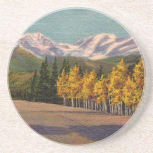 Achterbahn Herbst in den Rockies Sandstein Untersetzer