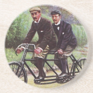 Achterbahn mit Tandem-Fahrrad aus den 1890er Jahre Getränkeuntersetzer