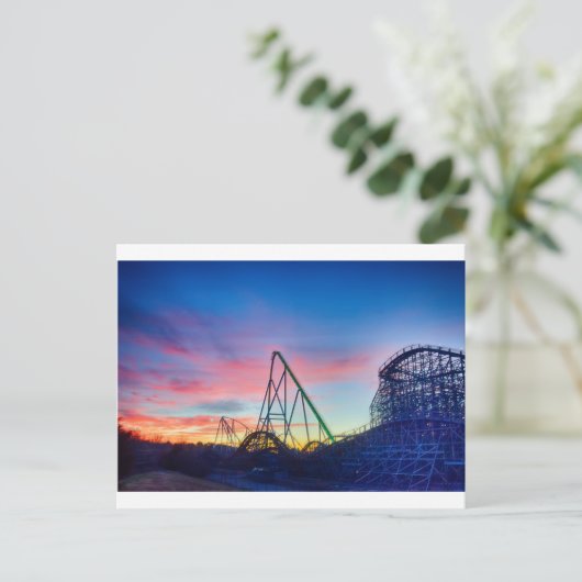Achterbahnfahrt Postkarte (Stehend Vorderseite)
