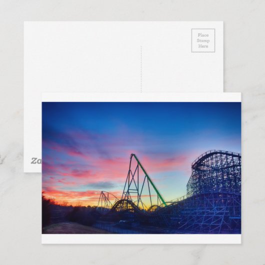 Achterbahnfahrt Postkarte (Vorne/Hinten)