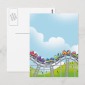 Achterbahnfahrt Postkarte (Vorne/Hinten)