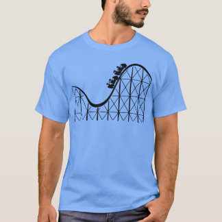 Achterbahnwagen auf den Gleisen in einem Abenteuer T-Shirt
