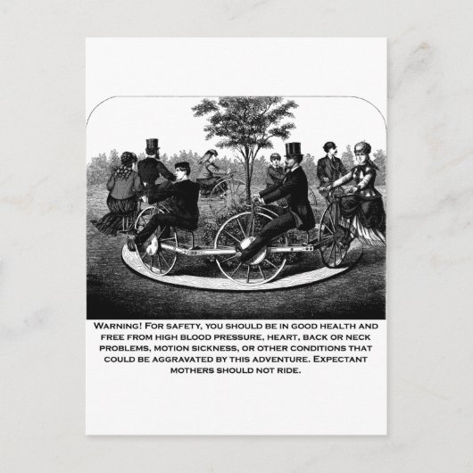 Achterbahnwarnung Postkarte (Vorderseite)