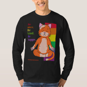 Achtsame meditierende Katzen Rainbow Love Kindness T-Shirt