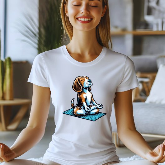 Achtsamer Beagle Yoga Design T-Shirt