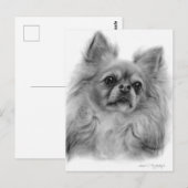 Achtsamer Blick - Handgemalte Hundearbeit Postkarte (Vorne/Hinten)