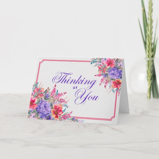 Achtsamer Bouquet - Denken Sie an Ihre Blumenkarte Karte (Vorderseite)