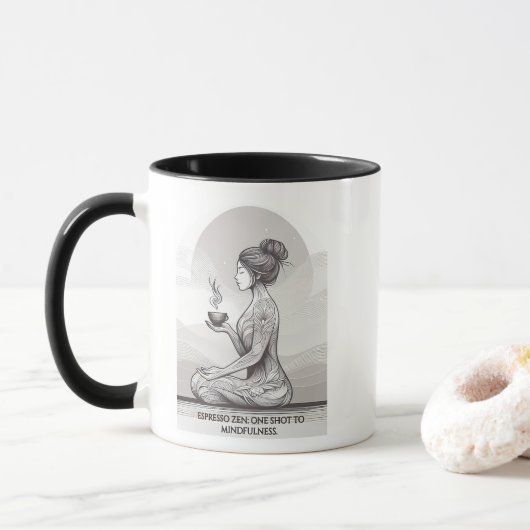 Achtsamer Espresso Zen Meditation Ein Shot Buddha Tasse (Mit Donut)