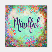 Achtsamer Hübscher blauer Flora Moderner Reiz Magnet (Vorne)