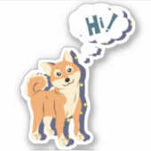Achtsamer Shiba Inu Aufkleber (Vorderseite)