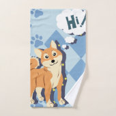 Achtsamer Shiba Inu Badhandtuch Set (Handtuch)