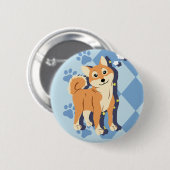 Achtsamer Shiba Inu Button (Vorne & Hinten)