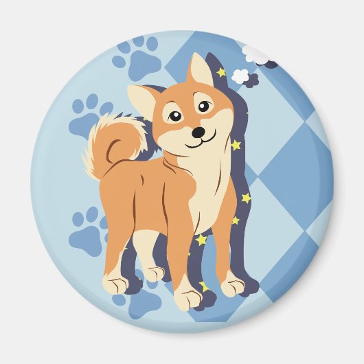 Achtsamer Shiba Inu Magnet (Vorne)