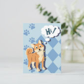 Achtsamer Shiba Inu Postkarte (Stehend Vorderseite)