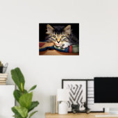 Achtsamer Tabby Kitten Poster (Heimbüro)
