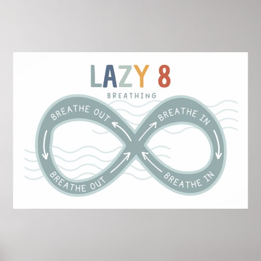 Achtsames Atem Lazy 8 Atemposter Poster (Vorne)