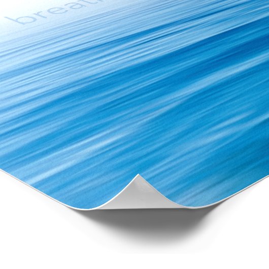 Achtsames blau-weißes Wasser minimalistisches Plak Poster (Ecke)