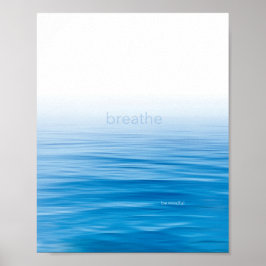 Achtsames blau-weißes Wasser minimalistisches Plak Poster