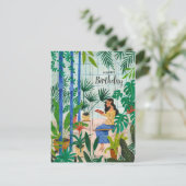 Achtsames blaues Gewächshaus-Pflanze Postkarte (Stehend Vorderseite)