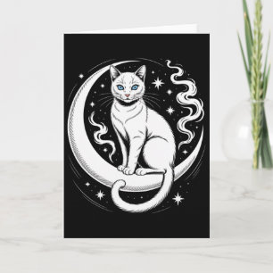 Achtsames Katze Lotusblume Yoga Spiritualität Tee  Karte