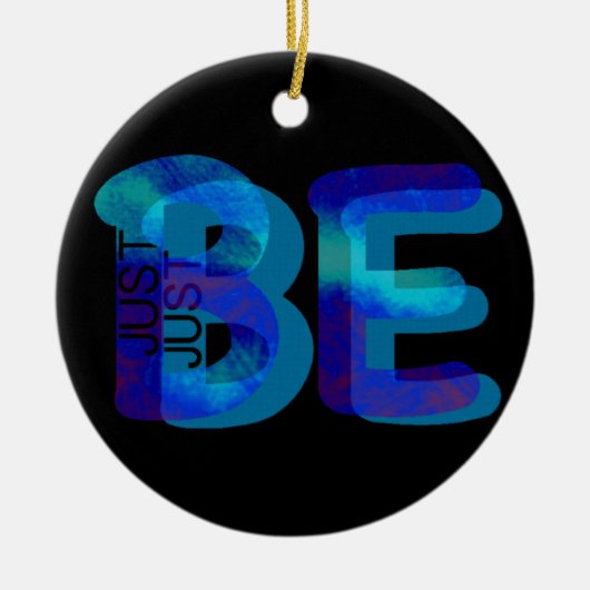 Achtsamkeit Geschenk nur Neon Blue 3D kann Namen h Keramikornament (Vorne)