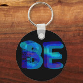 Achtsamkeit Geschenk nur Neon Blue 3D kann Namen h Schlüsselanhänger (Vorderseite)