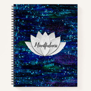 Achtsamkeit Lotus Blume Galaxy Notebook Notizblock