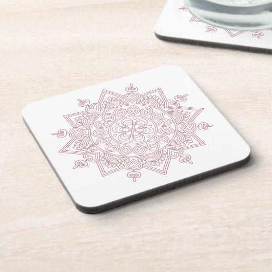 Achtsamkeit Mandala Design Getränkeuntersetzer (Linke Seite)