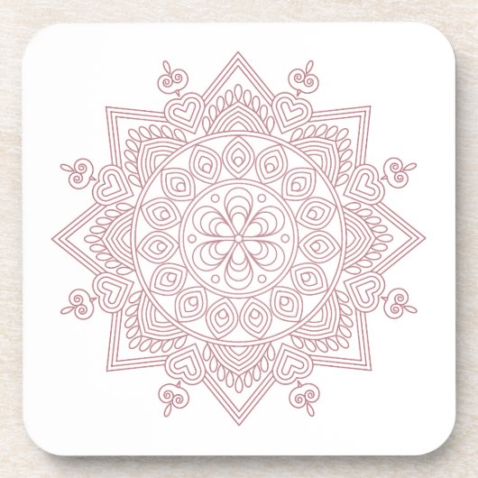 Achtsamkeit Mandala Design Getränkeuntersetzer (Vorderseite)