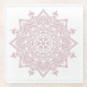 Achtsamkeit Mandala Design Glass Untersetzer (Vorderseite)