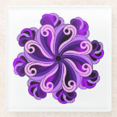 Achtsamkeit Mandala Design Glass Untersetzer (Vorderseite)