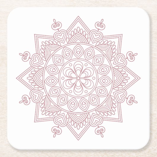 Achtsamkeit Mandala Design Rechteckiger Pappuntersetzer (Vorderseite)