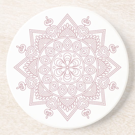 Achtsamkeit Mandala Design Sandstone Untersetzer (Vorne)