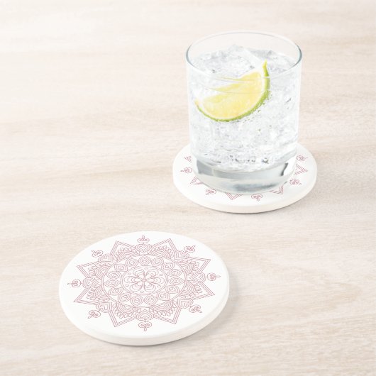 Achtsamkeit Mandala Design Sandstone Untersetzer (Seite)