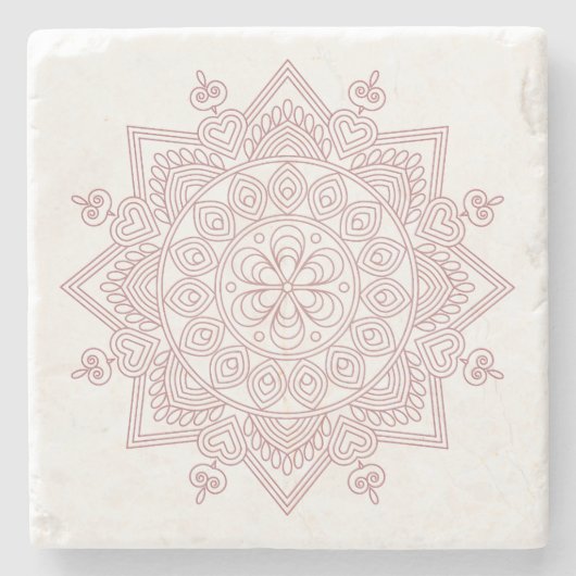 Achtsamkeit Mandala Design Untersetzer (Vorderseite)