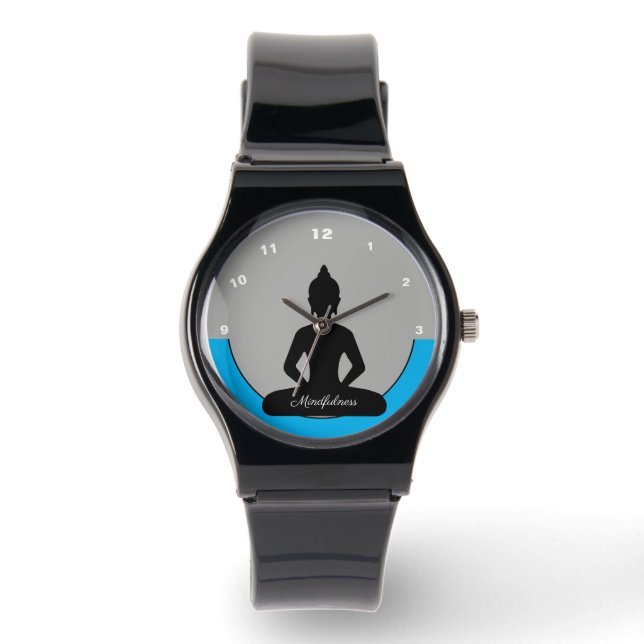 Achtsamkeit mit Buddha-Geist /Meditation & Yoga Armbanduhr (Vorderseite)