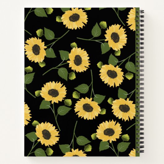 Achtsamkeit Sonnenblumenkomposition Notizblock (Rückseite)